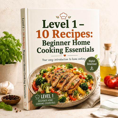 Level 1 – 10 Recipes: Beginner Home Cooking Essentials
