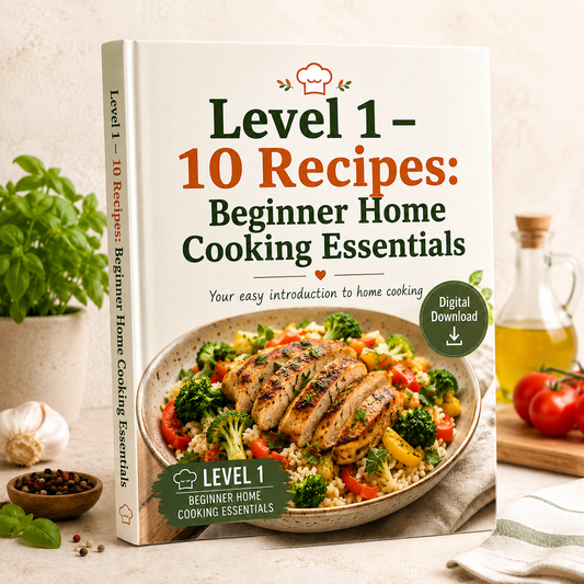 Level 1 – 10 Recipes: Beginner Home Cooking Essentials